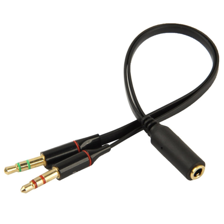 3.5mm female to 3.5mm Male Microphone Jack + 3.5mm Male Earphone Jack Adapter Cable(Black) - Audio Adapter by PMC TechLife | Online Shopping South Africa | PMC TechLife
