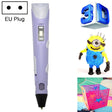 Hand-held 3D Printing Pen, EU Plug(Purple) - 3D Printer by PMC TechLife | Online Shopping South Africa | PMC TechLife | Buy Now Pay Later Mobicred
