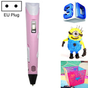 Hand-held 3D Printing Pen, EU Plug(Pink)