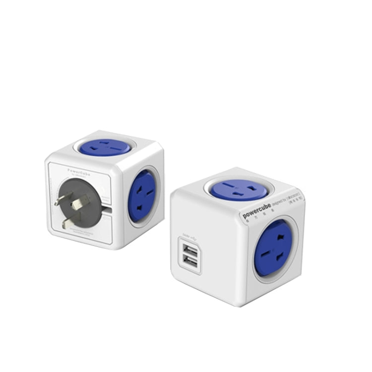 PowerCube 10A Universal Wall Adapter Power Socket with 4 US / AU Sockets and 2 USB Ports for Home Office, AU Plug, Random Color Delivery - Extension Socket by PMC TechLife | Online Shopping South Africa | PMC TechLife | Buy Now Pay Later Mobicred