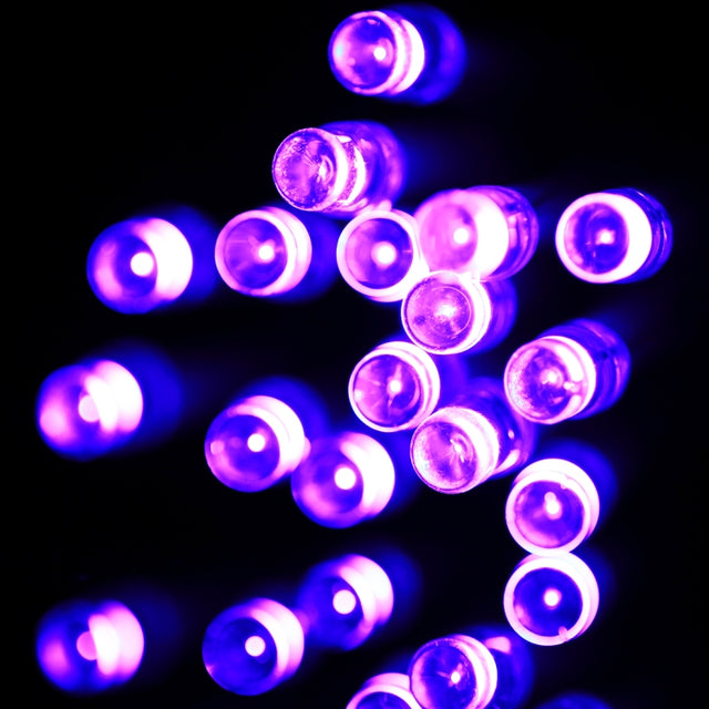 3m String Decoration Light, For Christmas Party, 30 LED, 2-Mode Flash, Battery Powered(Purple Light)