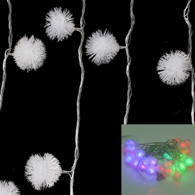 7m Snowball Pendants Pendants Decoration String Lights, 30-LED Multi-Colored Light  (AC 12-240V / EU Plug)(White)