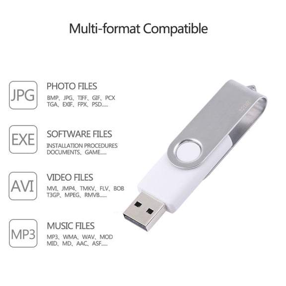 32GB Twister USB 2.0 Flash Disk(White)