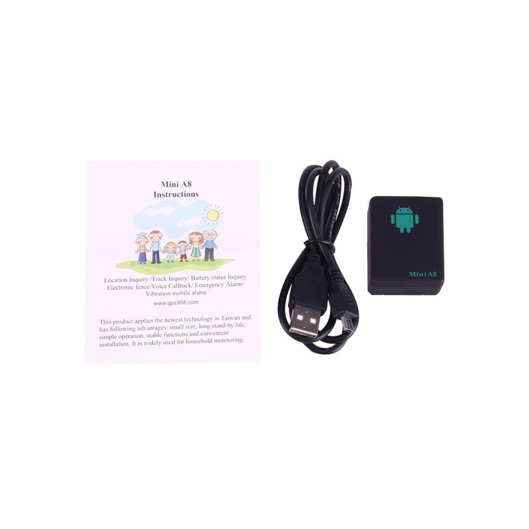 TRACKER Mini A8 Real Time 4 Bands Global Locator GSM/GPRS Tracker Tracking Device for Personal(Black) - Personal Tracker by PMC Jewellery | Online Shopping South Africa | PMC Jewellery | Buy Now Pay Later Mobicred