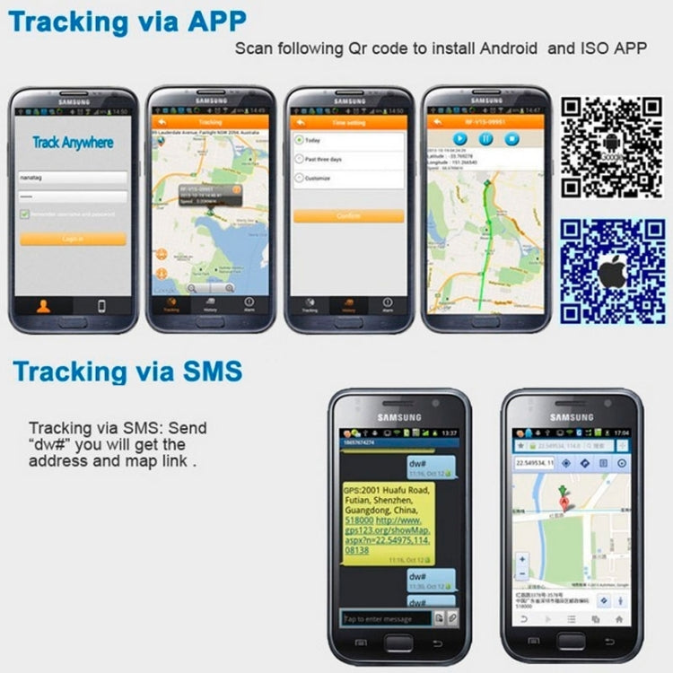 KH-909 Universal IPX6 Waterproof GPS Tracker for Pet / Kid / the Aged (White + Blue) - Pet Tracker by PMC TechLife | Online Shopping South Africa | PMC TechLife | Buy Now Pay Later Mobicred