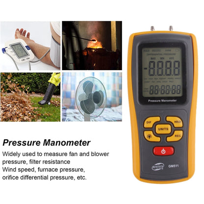 BENETECH GM511 LCD Display Pressure Manometer(Yellow) - free shipping - PMC Jewellery - Order now!