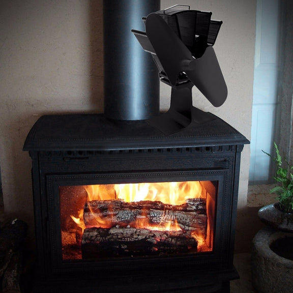 YL501 Eco-friendly Heat Powered Stove Fan for Wood / Gas / Pellet Stoves(Rose Red)
