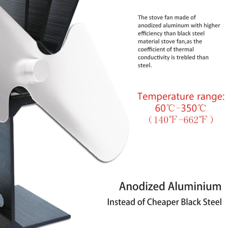 YL501 Eco-friendly Heat Powered Stove Fan for Wood / Gas / Pellet Stoves(Rose Red)