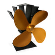 YL603 Eco-friendly Aluminum Alloy Heat Powered Stove Fan with 4 Blades for Wood / Gas / Pellet Stoves (Gold) - free shipping - PMC TechLife - Order now!