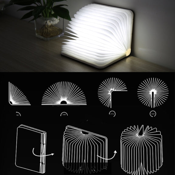 Creative LED Flip Origami Book Lamp Nightlights, Warm White Light + White Light, FS-LED01 500 lumens