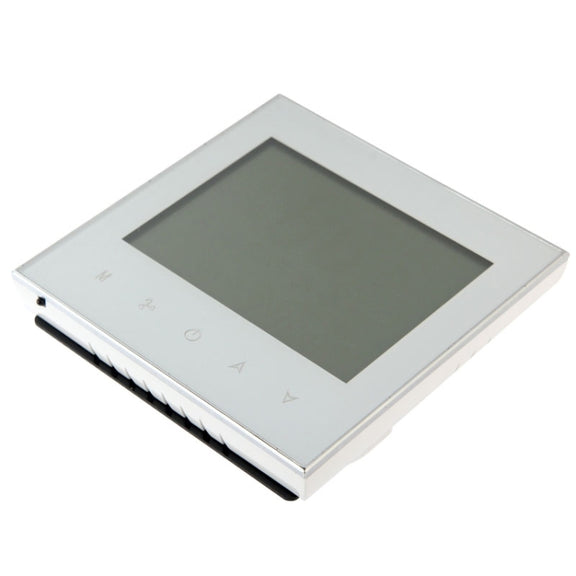 LCD Display Air Conditioning 2-Pipe Programmable Room Thermostat for Fan Coil Unit(White)