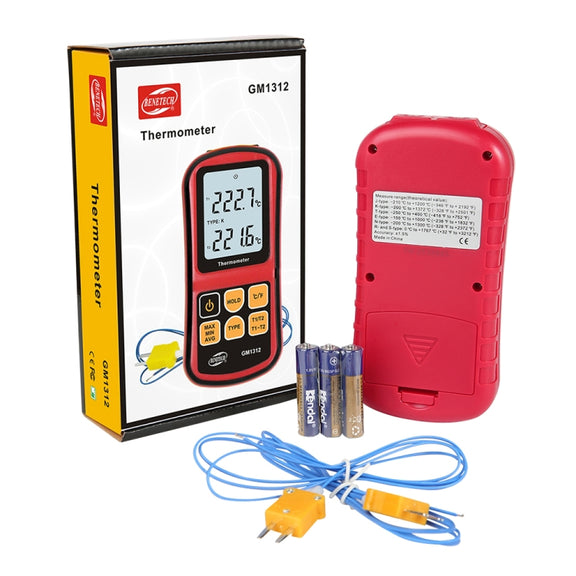 BENETECH GM1312 2.4 inch LCD Screen Thermocouple Thermometer Measure J,K,T,E,N and R Type, Measure Range: -50~300C