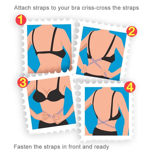 Adjustable Low Back Bra Strap Converter Backless V Conversion Solution(Khaki)