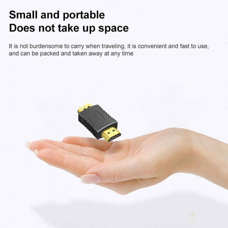 Gold Plated HDMI 19 Pin Male to HDMI 19 Pin Male Adapter, Support Full HD 1080P(Black) - Adapter by PMC TechLife | Online Shopping South Africa | PMC TechLife