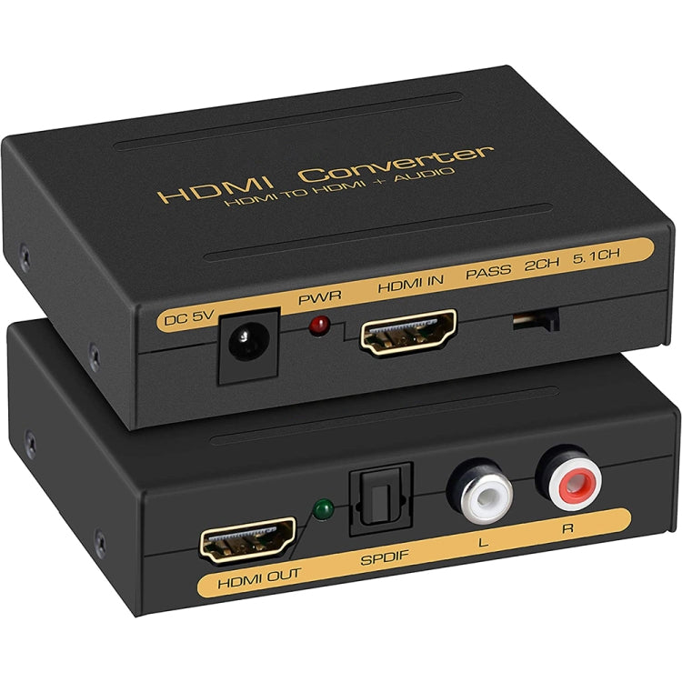 HDMI to HDMI + Audio (SPDIF + R/L) Converter (EU Plug)(Black) - Converter by PMC Jewellery | Online Shopping South Africa | PMC Jewellery | Buy Now Pay Later Mobicred