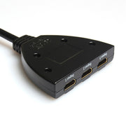 3x1 Pigtail HDMI Switcher Up to 1080P (Gold Plated)(Black)
