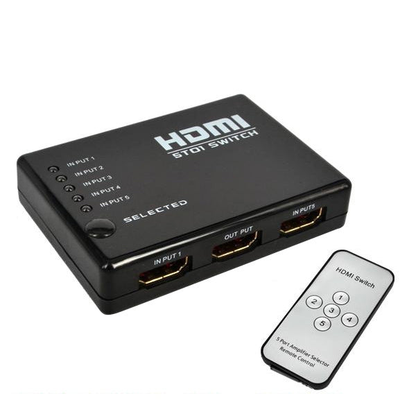 5 Ports 1080P HDMI Switch with Remote Controller, Support HDTV(Black) - Switch by PMC TechLife | Online Shopping South Africa | PMC TechLife | Buy Now Pay Later Mobicred