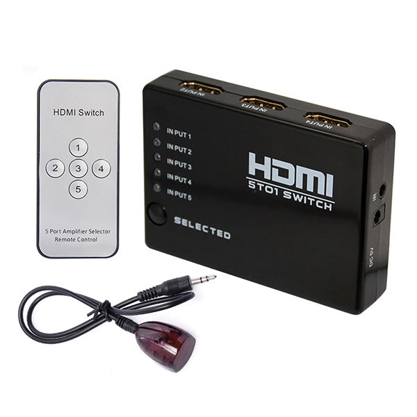 5 Ports 1080P HDMI Switch with Remote Controller, Support HDTV(Black) - Switch by PMC TechLife | Online Shopping South Africa | PMC TechLife | Buy Now Pay Later Mobicred