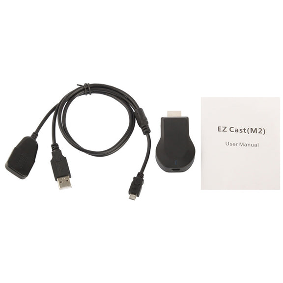 M2 Android 1080P Ezcast HDMI Dongle / HDMI AirPlay DLNA WIFI Displayer Receiver for Android OS / iOS / MAC OS / Windows Devices, Support Sharing Online to TV WIFI Display(Black)