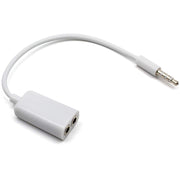 Aux Audio Cable 3.5mm to 2 x Female Splitter Adapter, Compatible with Phones, Tablets, Headphones, MP3 Player, Car/Home Stereo & More(White)