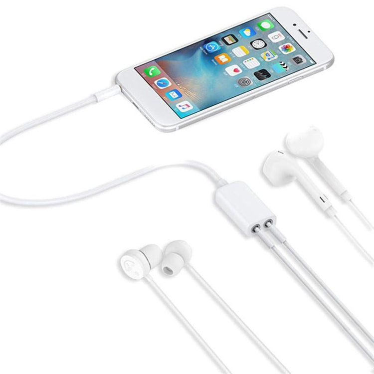 Aux Audio Cable 3.5mm to 2 x Female Splitter Adapter, Compatible with Phones, Tablets, Headphones, MP3 Player, Car/Home Stereo & More(White)