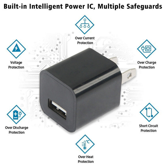 US Plug USB Charger(Black)