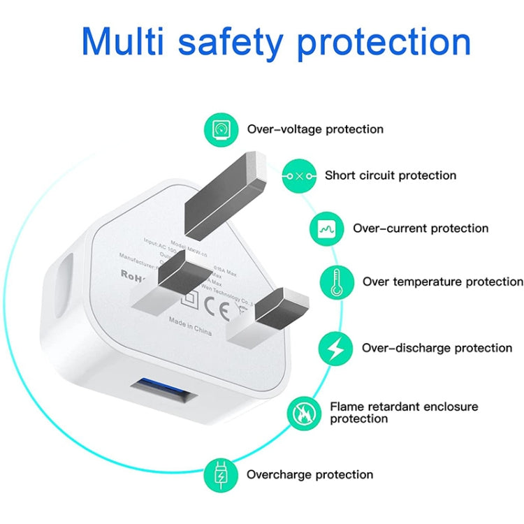 5V / 1A (UK Plug) USB Charger Adapter For  iPhone, Galaxy, Huawei, Xiaomi, LG, HTC and Other Smart Phones, Rechargeable Devices(White)