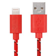 1m Nylon Netting Style USB 8 Pin Data Transfer Charging Cable for iPhone, iPad(Red) - Normal Style Cable by PMC TechLife | Online Shopping South Africa | PMC TechLife | Buy Now Pay Later Mobicred