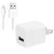 2 in 1 5V 1A US Plug Travel Charger Adapter with 1m 8-pin Cable For iPhone(White) - USB Charger by PMC TechLife | Online Shopping South Africa | PMC TechLife | Buy Now Pay Later Mobicred