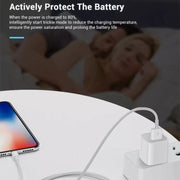 2 in 1 5V 1A US Plug Travel Charger Adapter with 1m 8-pin Cable For iPhone(White)