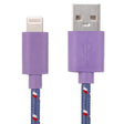 1m Nylon Netting USB Data Transfer Charging Cable For iPhone, iPad, Compatible with up to iOS 15.5(Purple) - Normal Style Cable by PMC TechLife | Online Shopping South Africa | PMC TechLife | Buy Now Pay Later Mobicred