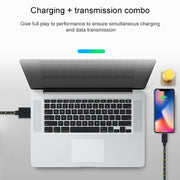 1m Nylon Netting USB Data Transfer Charging Cable For iPhone, iPad, Compatible with up to iOS 15.5(Purple)