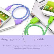 1m Nylon Netting USB Data Transfer Charging Cable For iPhone, iPad, Compatible with up to iOS 15.5(Purple)