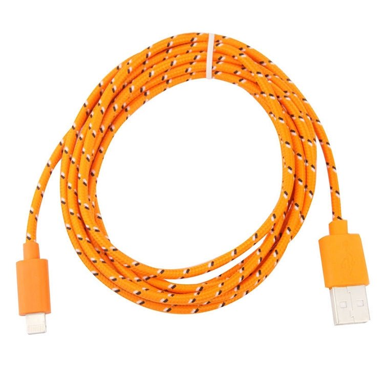 1m Nylon Netting USB Data Transfer Charging Cable For iPhone, iPad, Compatible with up to iOS 15.5(Orange)