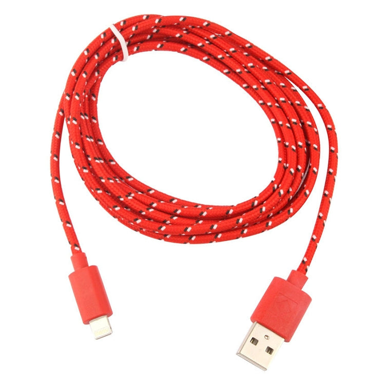 1m Nylon Netting USB Data Transfer Charging Cable For iPhone, iPad, Compatible with up to iOS 15.5(Red) - free shipping - PMC Jewellery - Order now!