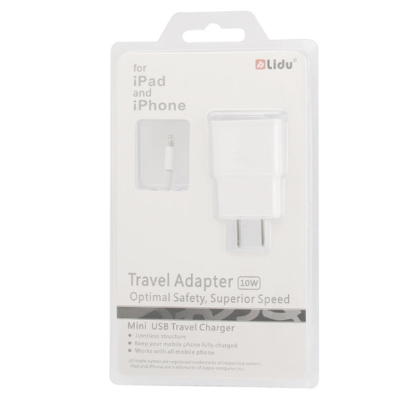 Charger Sync Cable + US Plug Travel Charger for iPad, iPhone, Galaxy, Huawei, Xiaomi, LG, HTC and Other Smart Phones, Rechargeable Devices(White)