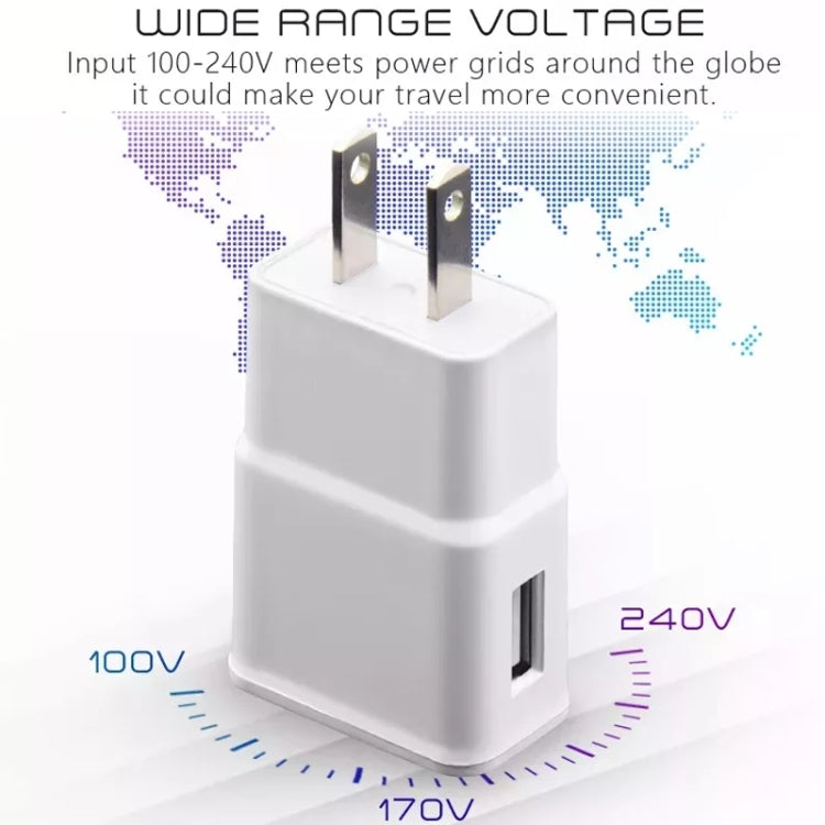 Charger Sync Cable + US Plug Travel Charger for iPad, iPhone, Galaxy, Huawei, Xiaomi, LG, HTC and Other Smart Phones, Rechargeable Devices(White)