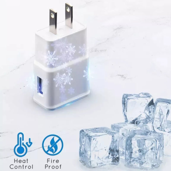 Charger Sync Cable + US Plug Travel Charger for iPad, iPhone, Galaxy, Huawei, Xiaomi, LG, HTC and Other Smart Phones, Rechargeable Devices(White)