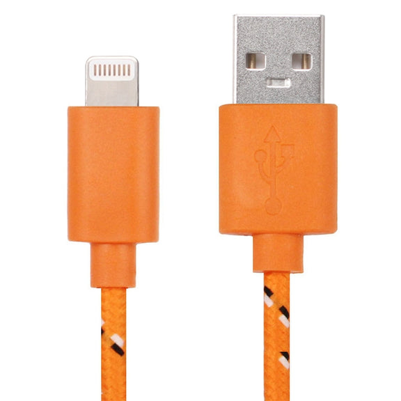 3m Nylon Netting Style USB Data Transfer Charging Cable for iPhone, iPad(Orange)