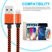 2A Woven Style USB to 8 Pin Sync Data / Charging Cable, Cable Length: 1m(Green)