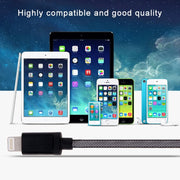 Net Style Metal Head 8 Pin to USB Data / Charger Cable, Cable Length: 1m(Purple)