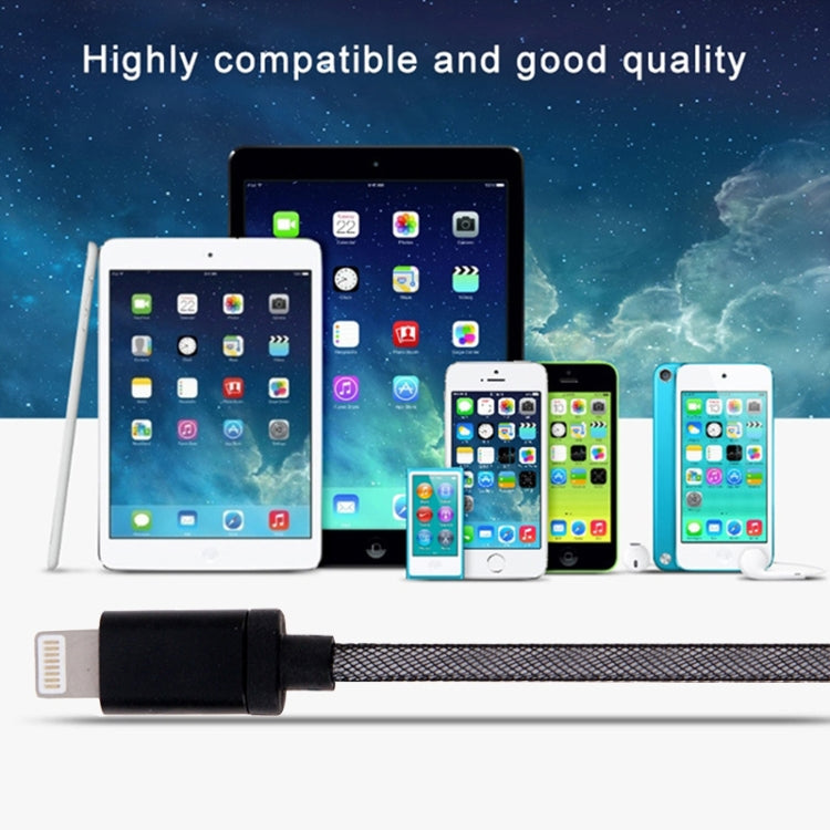 Net Style Metal Head 8 Pin to USB Data / Charger Cable, Cable Length: 1m(Purple)