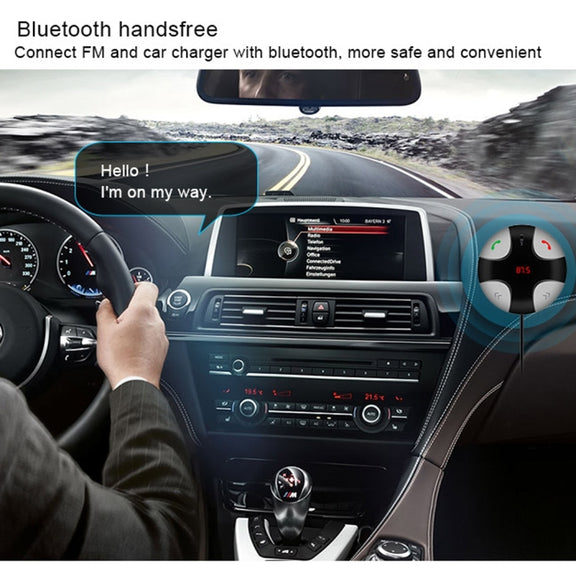 FM29B Bluetooth FM Transmitter Hands-free Car Kit, Car Charger, For iPhone, Galaxy, Sony, Lenovo, HTC, Huawei, and other Smartphones