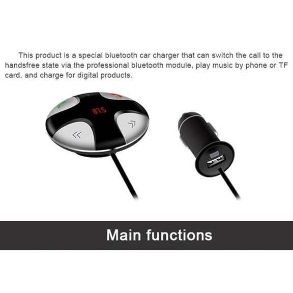 FM29B Bluetooth FM Transmitter Hands-free Car Kit, Car Charger, For iPhone, Galaxy, Sony, Lenovo, HTC, Huawei, and other Smartphones