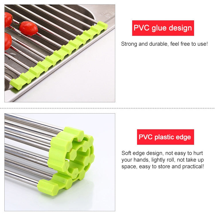 40x24x0.9cm Stainless Steel Folding Drain Rack(Green) - Shelf by PMC TechLife | Online Shopping South Africa | PMC TechLife | Buy Now Pay Later Mobicred