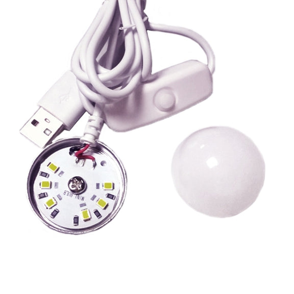 2W Dimmable USB LED Light Bulb with Magnetic, USB-2W-W 5V 140-150Lumens 6 LED