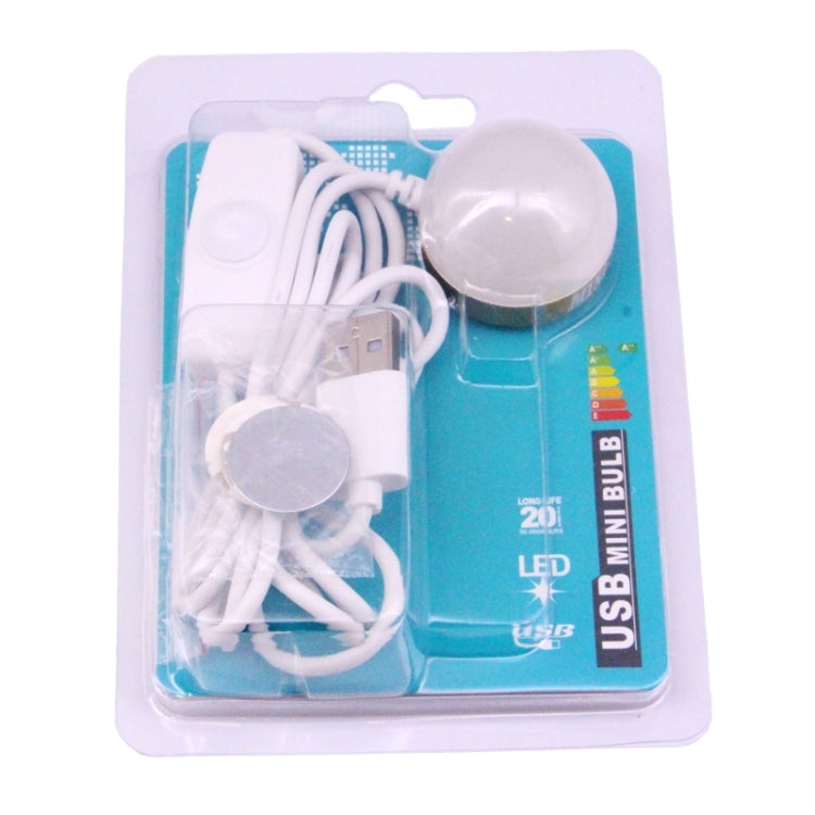 2W Dimmable USB LED Light Bulb with Magnetic, USB-2W-W 5V 140-150Lumens 6 LED