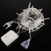 Water-resistant  String Light, Length: 10m, 100 LED, Flashing / Fading / Chasing Effect, with Controller, AC 220V, EU Plug(Pink Light)