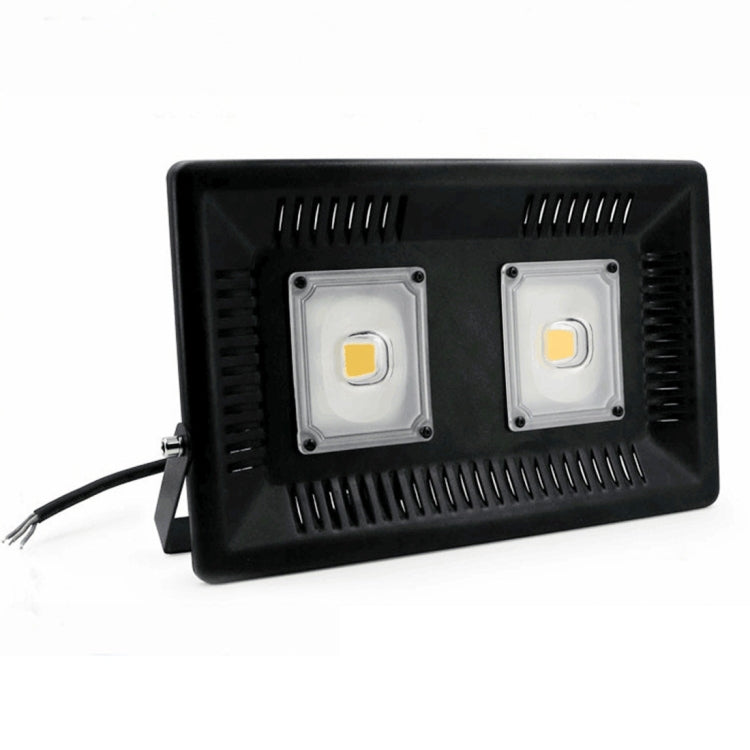 100W Water-resistant LED Floodlight Lamp, 2 x 48 LED SMD 2835, Luminous Flux: > 8000LM, PF > 0.9, RA > 80, AC 90-140V(Warm White)