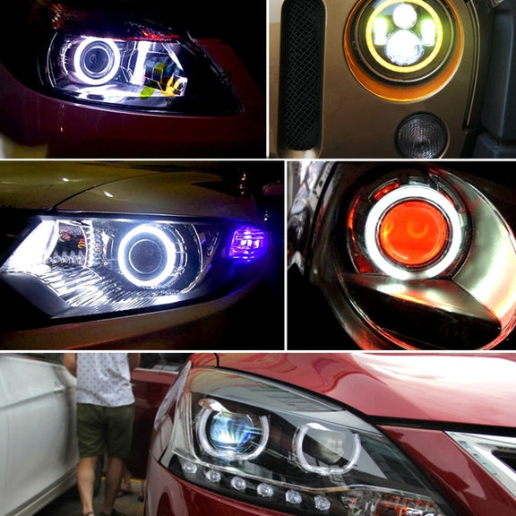 100mm 5W 180LM Angel Eyes Circles Car Headlight Blue Light COB LED Lights for Vehicles, DC 12-24V